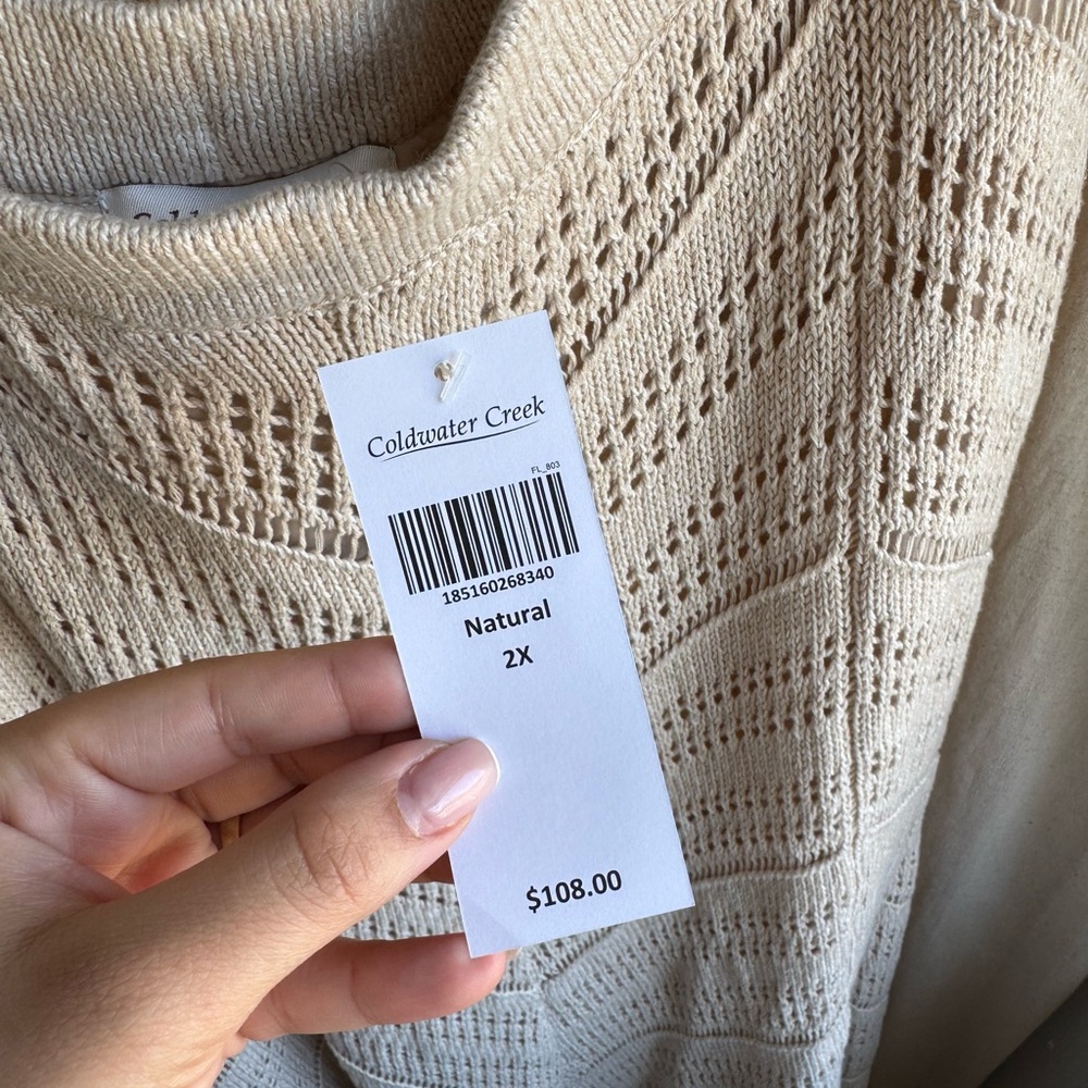 Elegant Coldwater Creek Cream Knit Skirt | 2X Large - Picture 4 of 5
